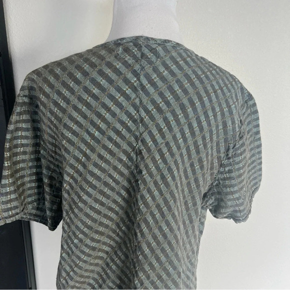 FLAX Linen Printed Tunic Green Casual Minimalist Women’s Large - Picture 7 of 8